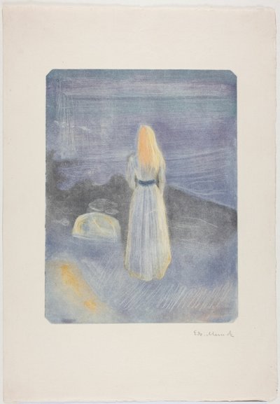 Młoda kobieta na plaży autorstwa Edvard Munch