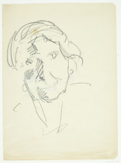 Portret żony artysty, malarki Agnes Weie (1878-1964), en face autorstwa Edvard Weie