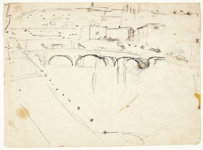Widok z okna na Lungarno nad rzeką w kierunku Santo Spirito i wzgórza San Miniato, Florencja autorstwa Edvard Weie