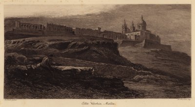 Stare Miasto, Malta (grawerunek) autorstwa Edward (after) Lear