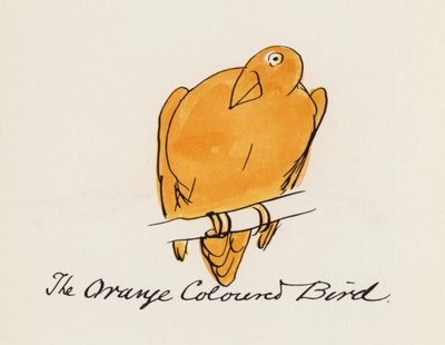 Edward Lear, Ptasia księga: Pomarańczowy ptak (kolor lito) autorstwa Edward (after) Lear