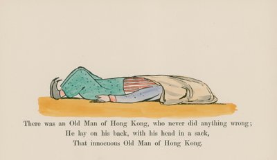 Był sobie staruszek z Hongkongu, który nigdy nie zrobił nic złego (kolorowy grawerunek) autorstwa Edward (after) Lear