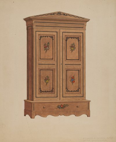 Malowana szafa autorstwa Edward A. Darby