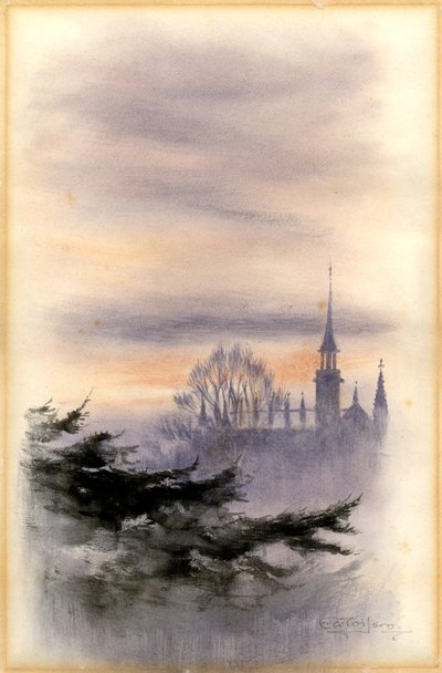 College z Westal, Cheltenham (wc na papierze) autorstwa Edward Adrian Wilson