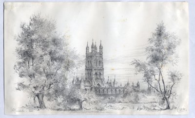 Katedra w Gloucester, 1900 autorstwa Edward Adrian Wilson