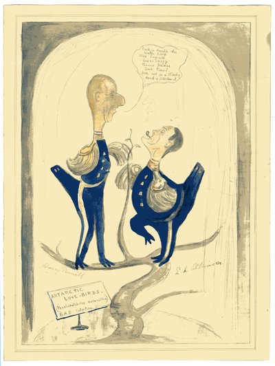 Harry Pennell i dr E.L.A. Atkinson, 1910-12 (toaleta i ołówek na papierze) autorstwa Edward Adrian Wilson