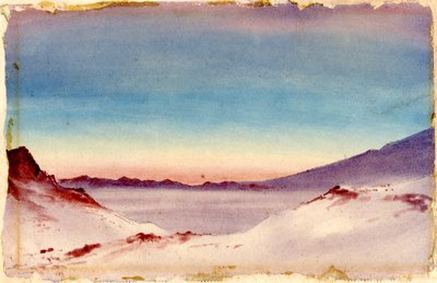 Hut Point from the Gap, 1901-04 (wc na papierze) autorstwa Edward Adrian Wilson