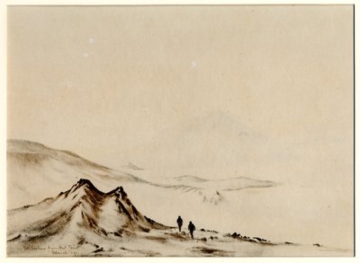 Góra Erebus z Hut Point, 1901-04 (wc na papierze) autorstwa Edward Adrian Wilson