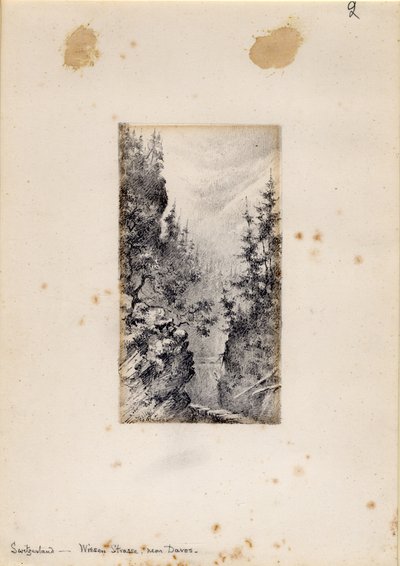 Wiesen Strasse koło Davos, Szwajcaria, 1898-99 autorstwa Edward Adrian Wilson