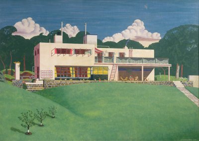 Pen Pits, wiejska rezydencja Sir Arthura i Lady Bliss autorstwa Edward Alexander Wadsworth