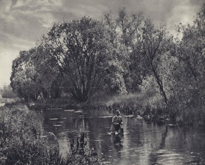 Na dopływie testowym (zdjęcie czarno-białe) autorstwa Edward Alfred Barton