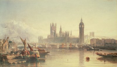 Houses of Parliament i Westminster Bridge autorstwa Edward Angelo Goodall