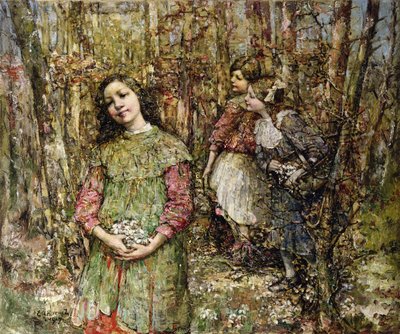 Zbieranie Przebiśniegów autorstwa Edward Atkinson Hornel
