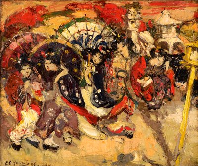 Japońskie postacie w ogrodzie autorstwa Edward Atkinson Hornel