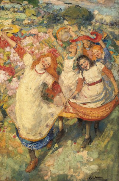 Taniec wiosny (olej na płótnie) autorstwa Edward Atkinson Hornel