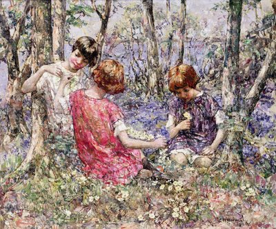 Łańcuch Pierwiosnkowy (olej na płótnie) autorstwa Edward Atkinson Hornel