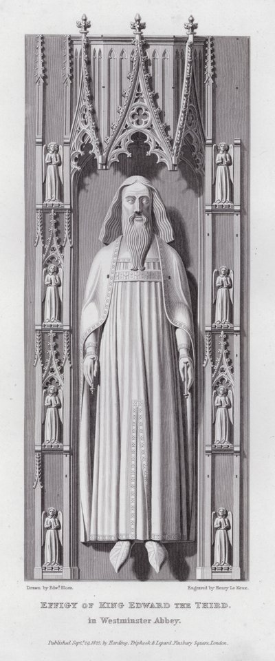 Wizerunek króla Edwarda III w Opactwie Westminsterskim (grawerowanie) autorstwa Edward Blore