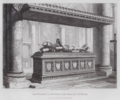 Pomnik Edwarda Czarnego Księcia w katedrze w Canterbury (rycina) autorstwa Edward Blore