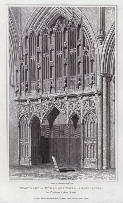 Pomnik księcia Humphreya Gloucester w kościele St Albans Abbey (rycina) autorstwa Edward Blore