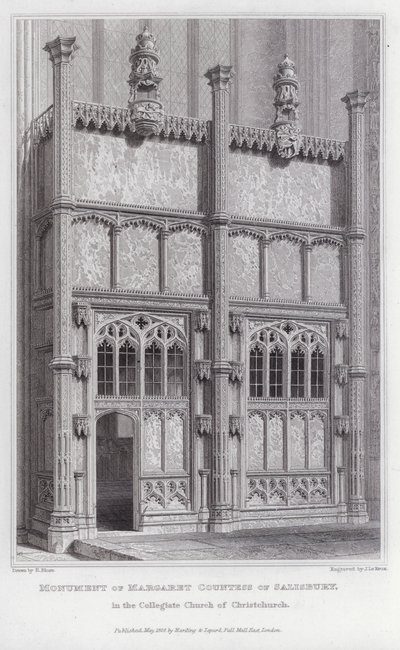 Pomnik Margaret Hrabiny Salisbury, w Kolegiacie Christchurch (rycina) autorstwa Edward Blore