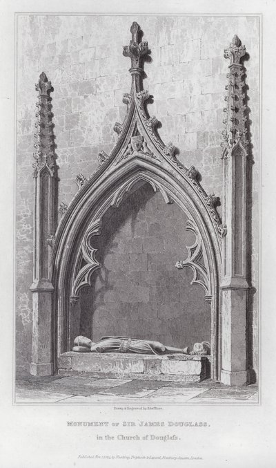 Pomnik Sir Jamesa Douglassa w kościele Douglassa (rycina) autorstwa Edward Blore