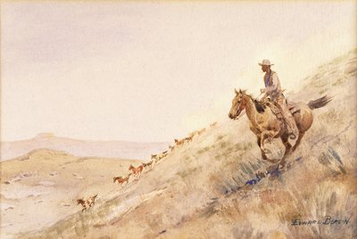 Zaokrąglanie koni autorstwa Edward Borein