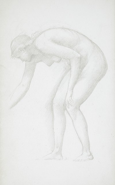 Pochylona naga kobieta autorstwa Edward Burne-Jones