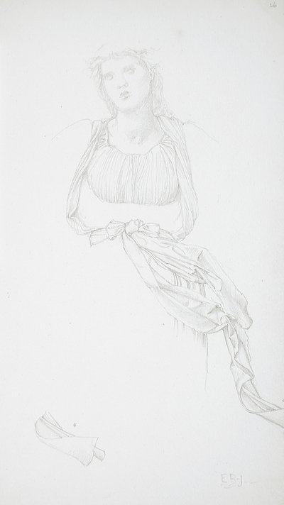 Studium kobiecego torsu i draperii autorstwa Edward Burne-Jones