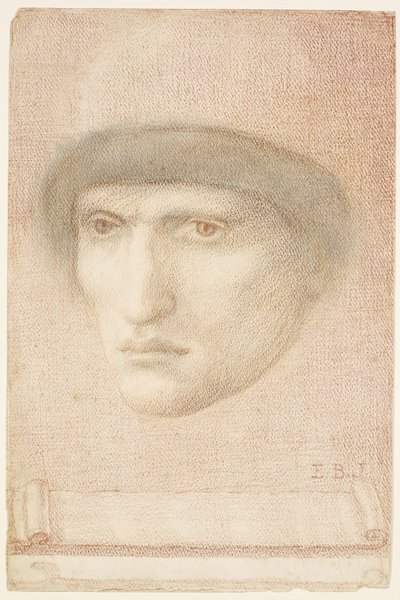 Męski portret - prawdopodobnie Dante lub studium dla St George Series autorstwa Edward Burne Jones