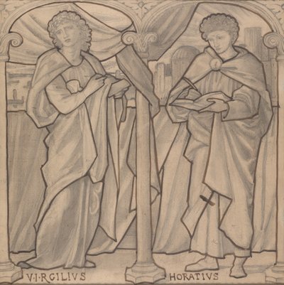 Projekt przygotowawczy do witrażu, Wergiliusza i Horacego autorstwa Edward Burne-Jones
