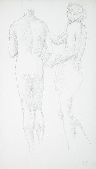 Dwie nagie postacie widziane od tyłu autorstwa Edward Burne-Jones