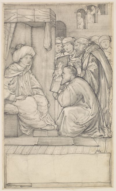 Opowieść o człowieku praw Chaucera - projekt autorstwa Edward Burne Jones