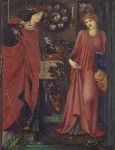Piękna Rosamunda i królowa Eleonora autorstwa Edward Burne Jones