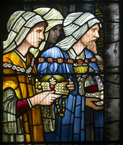 Harwarden, St Deiniol, Morris & Co., Edward Burne-Jones, Trzech Króli, Narodzenia, 1898 autorstwa Edward Burne Jones