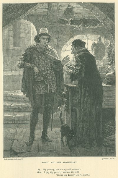 Ilustracja do Romea i Julii autorstwa Edward Burne Jones