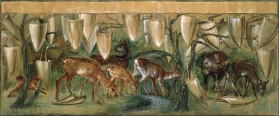 Studium do gobelinów Świętego Graala autorstwa Edward Burne Jones