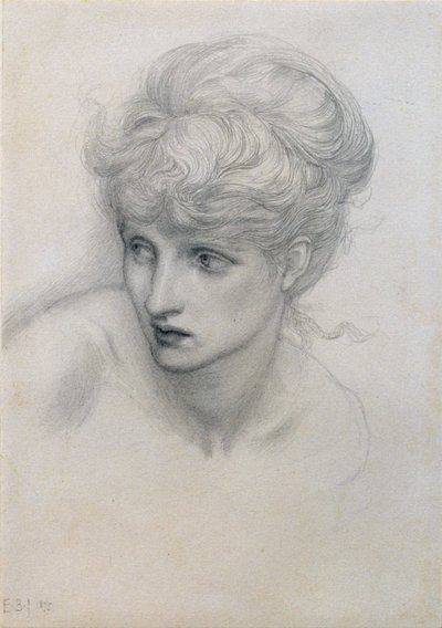 Studium głowy dziewczyny (patrz także 198345) autorstwa Edward Burne Jones