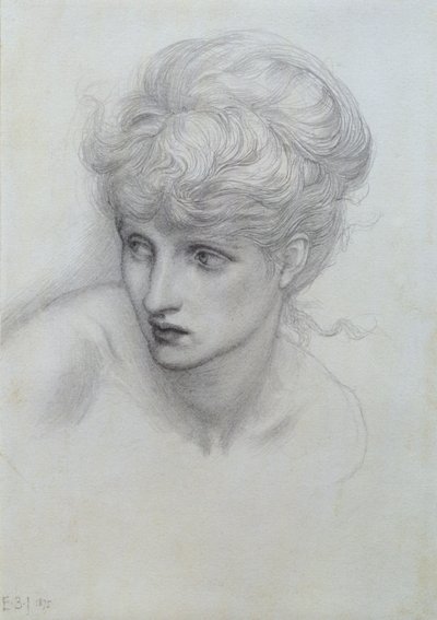Studium głowy dziewczyny (patrz także 198346) autorstwa Edward Burne Jones