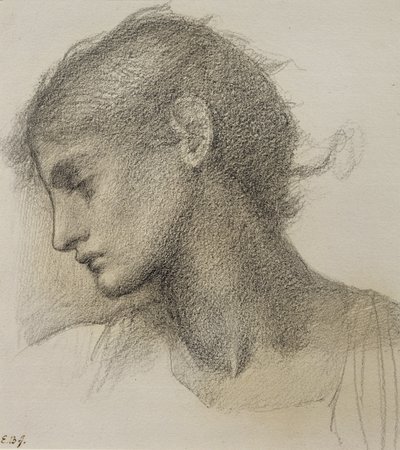 Studium głowy, dla „Młyna”, ok. 1872-80 autorstwa Edward Burne Jones
