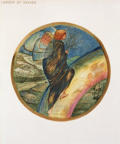 Księga Kwiatów: XII. Drabina Niebios, 1905 (lit z gwaszem na papierze) autorstwa Edward Burne Jones