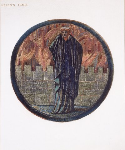 Księga Kwiatów: XXV. Łzy Heleny, 1905 (kolotyp z gwaszem na papierze) autorstwa Edward Burne Jones