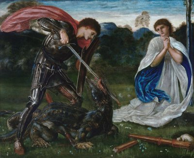Walka: Święty Jerzy zabija smoka VI autorstwa Edward Burne Jones