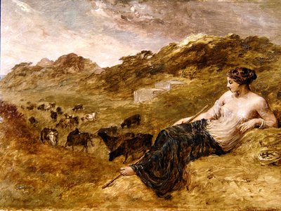 Cyrene i Bydło (olej na płótnie) autorstwa Edward Calvert