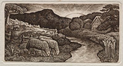 Owce jego pastwiska, 1828. autorstwa Edward Calvert