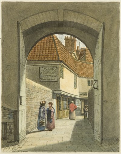 Most i bramy Bridewell (ołówek i akwarela na papierze) autorstwa Edward Cashin