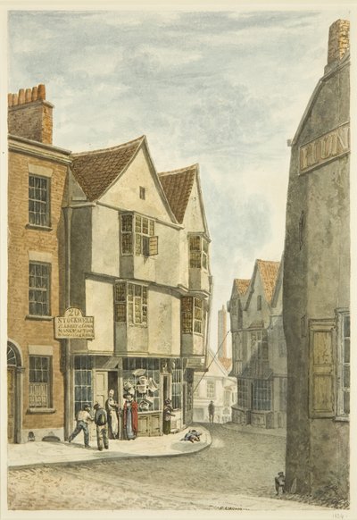 Patrząc z Peter Street na Bear Lane, w kierunku Castle Green (ołówek i akwarela na papierze) autorstwa Edward Cashin