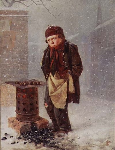 Sprzedawca kasztanów (olej) autorstwa Edward Charles Barnes
