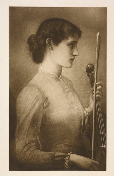 Portret.Reprodukcja obrazu przedrafaelickiego artysty Edwarda Burne-Jonesa. autorstwa Edward Coley (after) Burne Jones