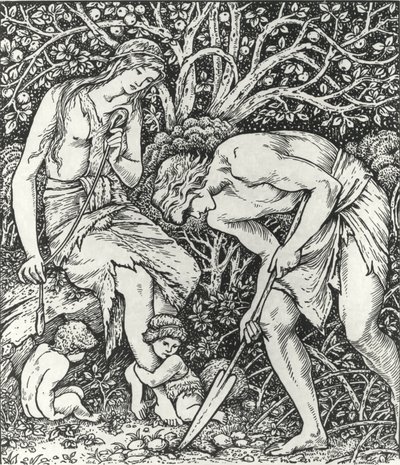 Adam i Ewa (Poród: Kiedy Adam Delved i Ewa Span, kto był wtedy dżentelmenem?) autorstwa Edward Coley (after) Burne Jones