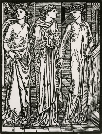 Pierwsza wizyta sióstr autorstwa Edward Coley (after) Burne Jones